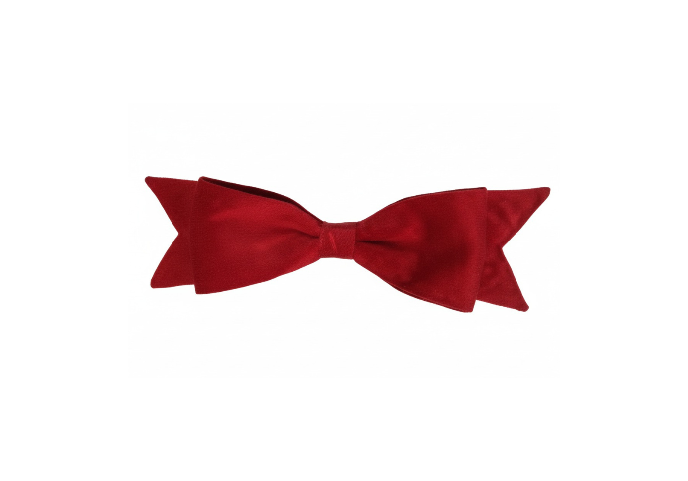 Moño Corto de Terciopelo Rojo