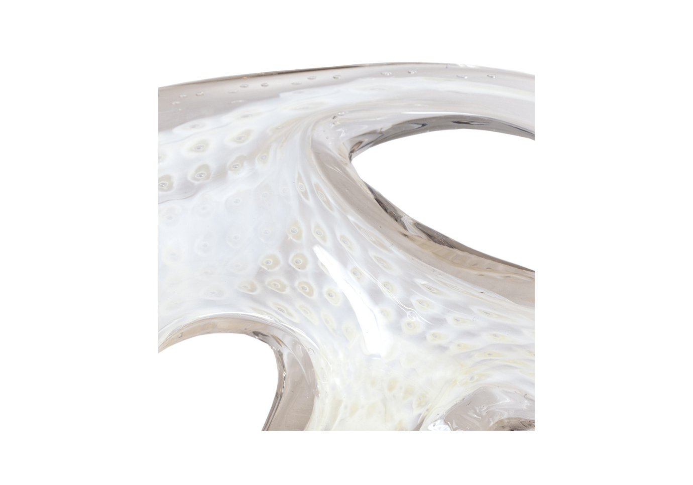 Centro de Vidrio Transparente Redondo con Huecos