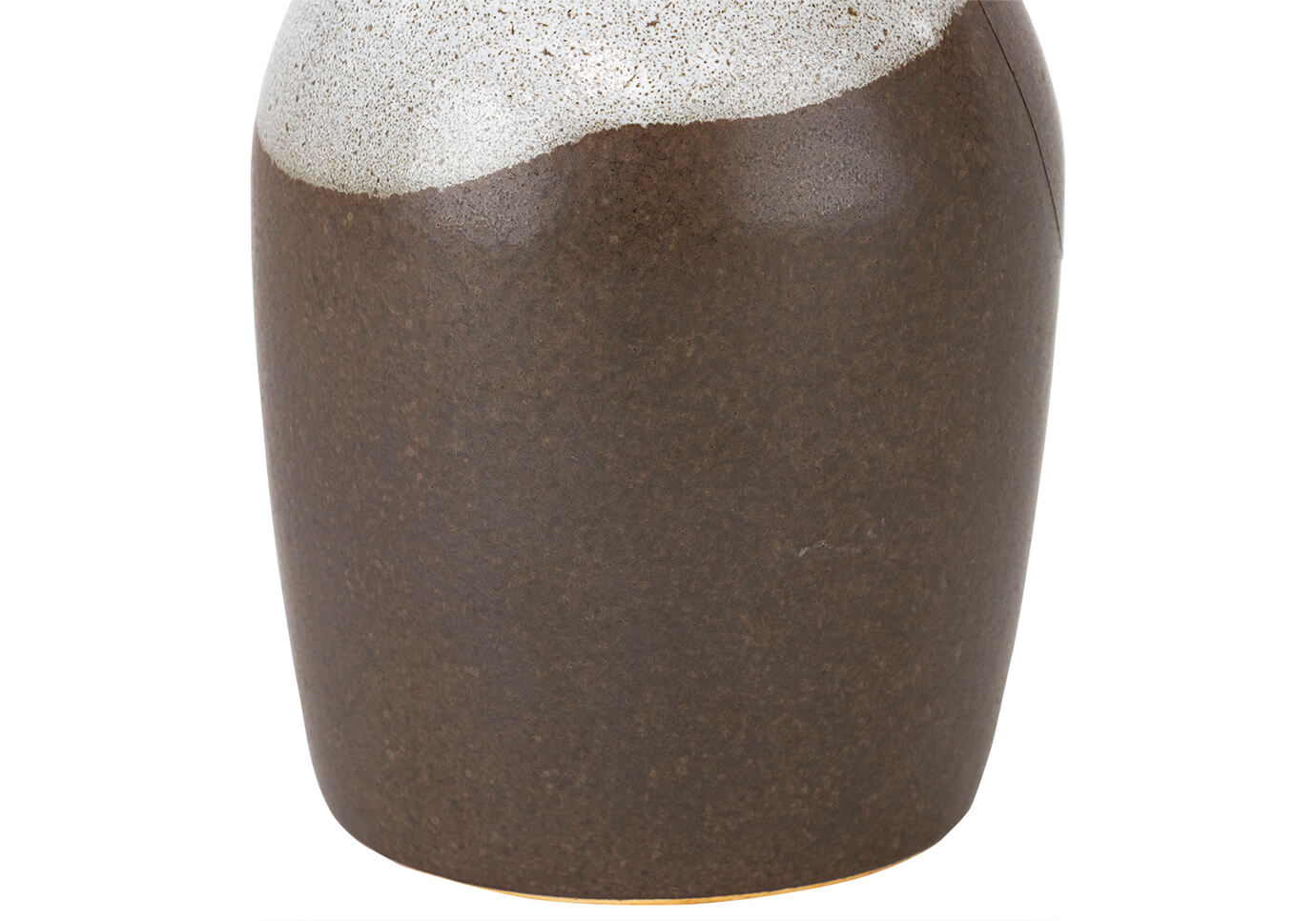 Florero Cerámica Marrón Cuello Gris