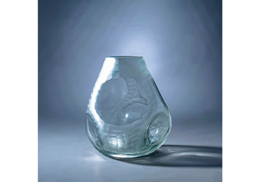 Florero Vidrio Abollado Humo Chico