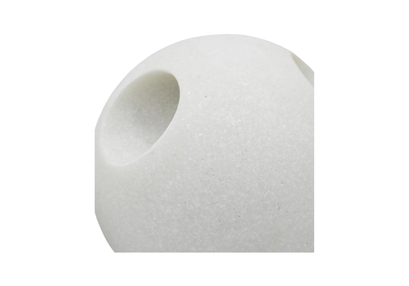Esfera de Marmolina Blanca con 2 Huecos