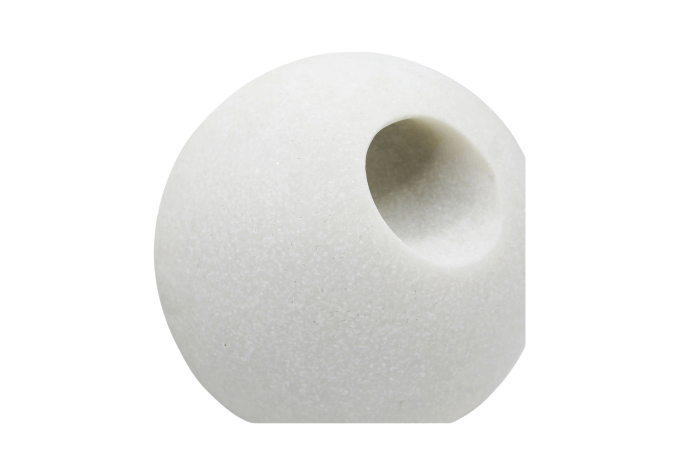 Esfera de Marmolina Blanca con 2 Huecos