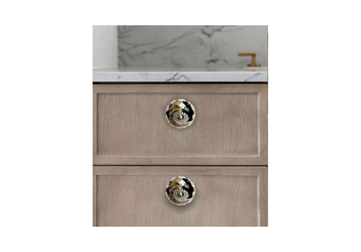 Jaladera Circular con RelievePlateada