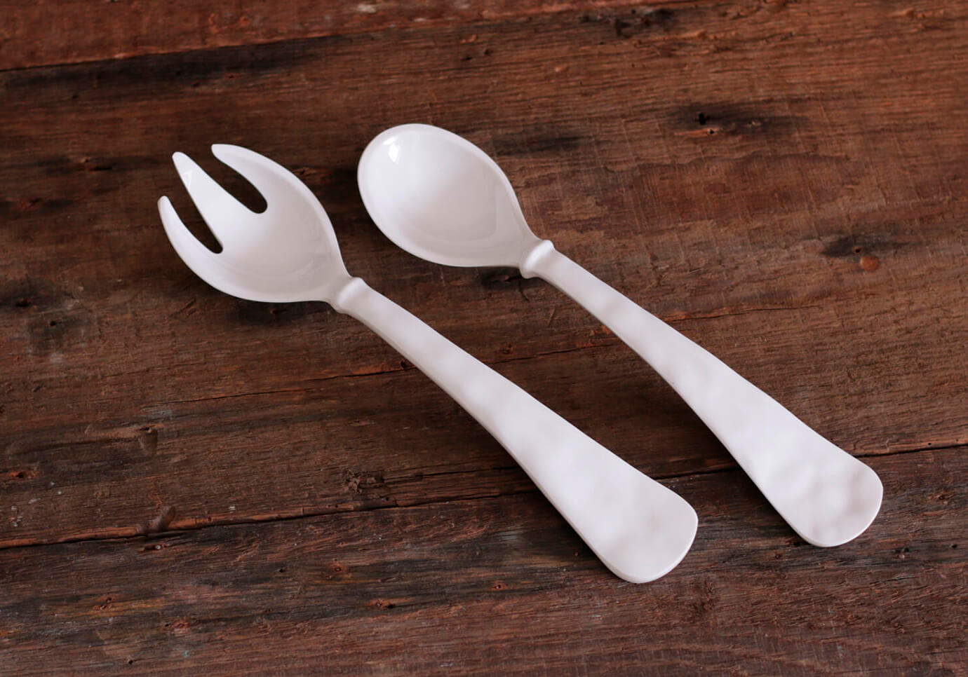Cubiertos para Ensalada Melamina Blanco - Set de Dos