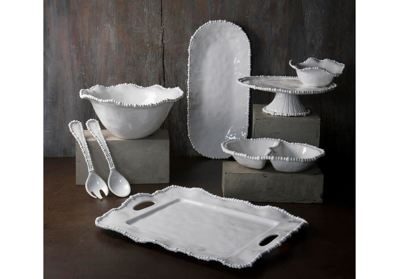 Pastelera Melamina Blanco Borde Perlado