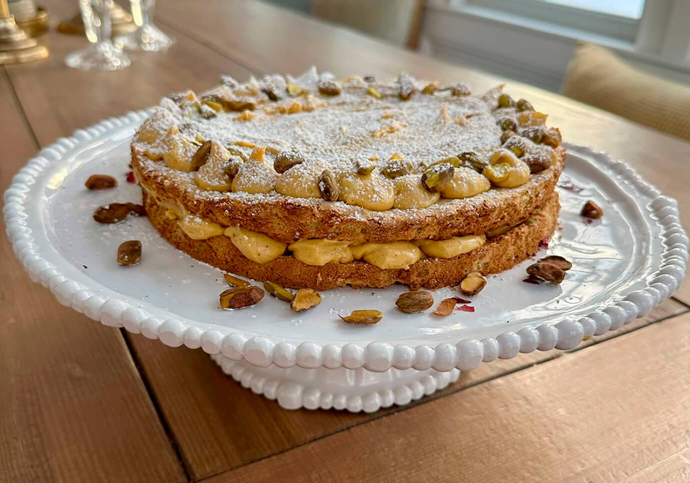 Pastelera Melamina Blanco Borde Perlado