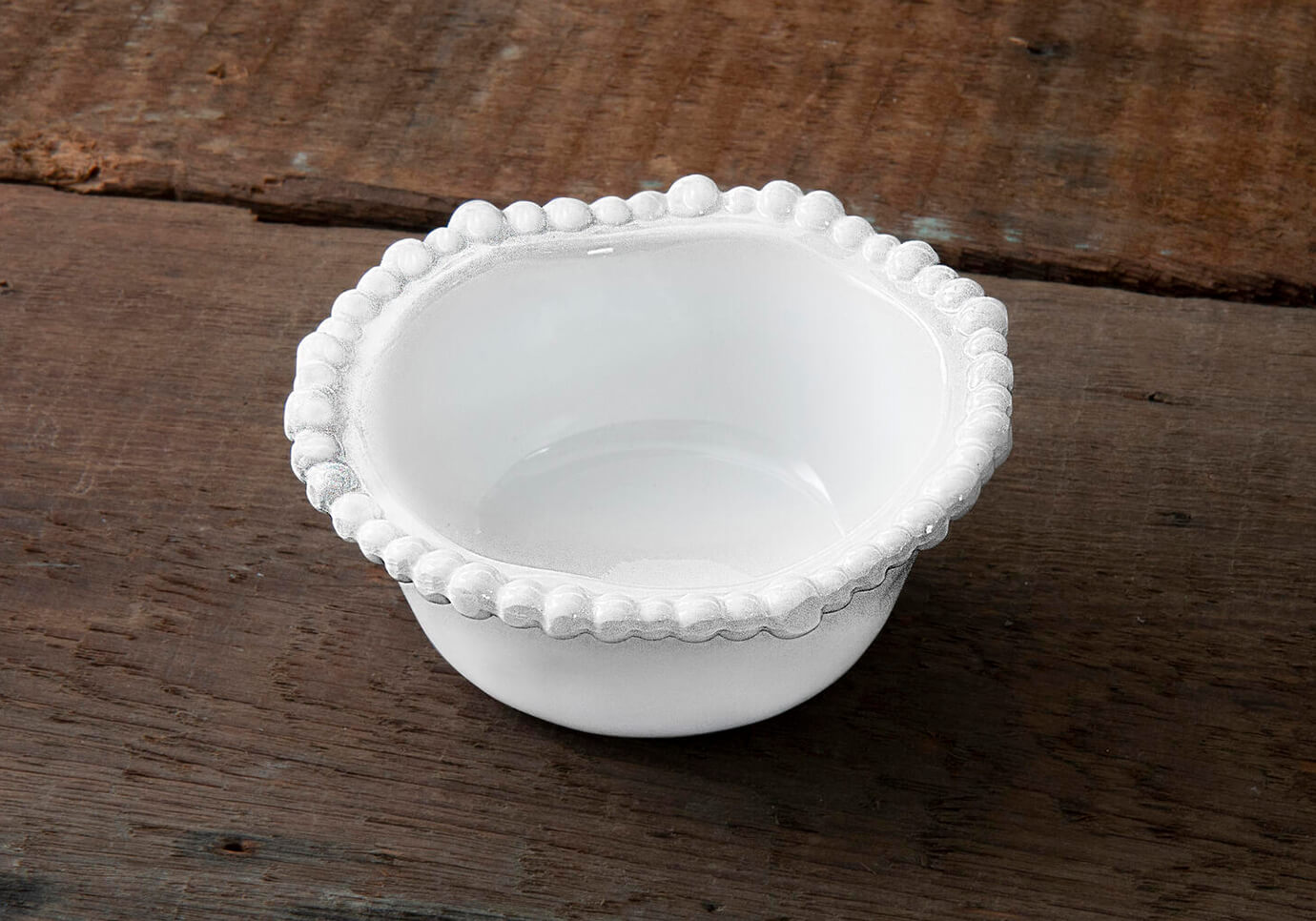 Mini Bowl Redondo Melamina Blanco Borde Perlado