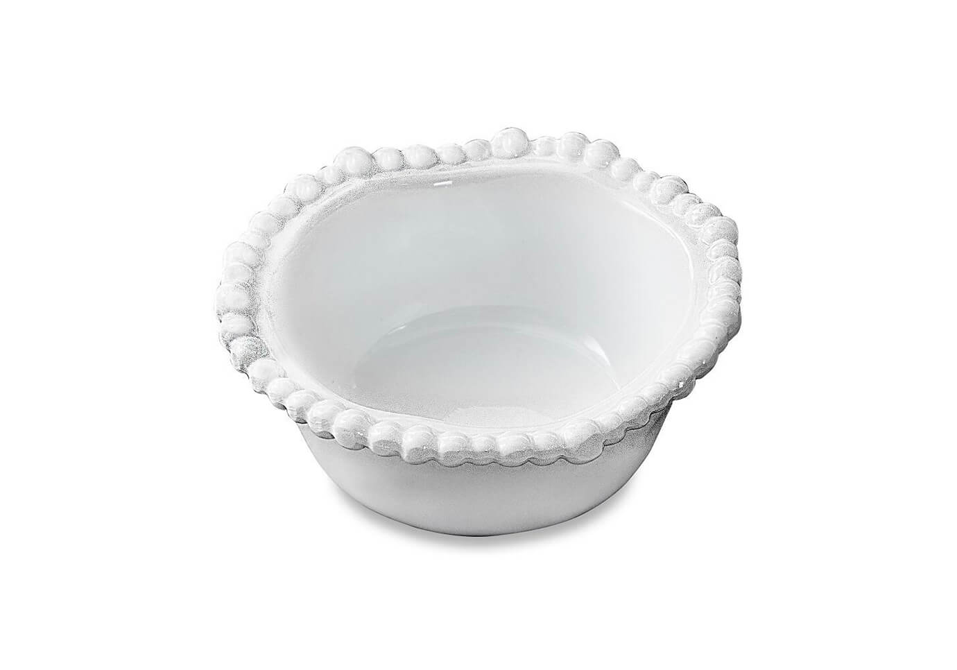 Mini Bowl Redondo Melamina Blanco Borde Perlado