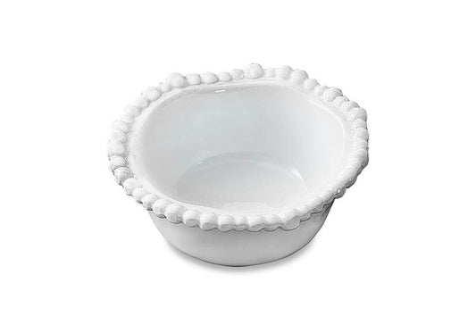 Mini Bowl Redondo Melamina Blanco Borde Perlado