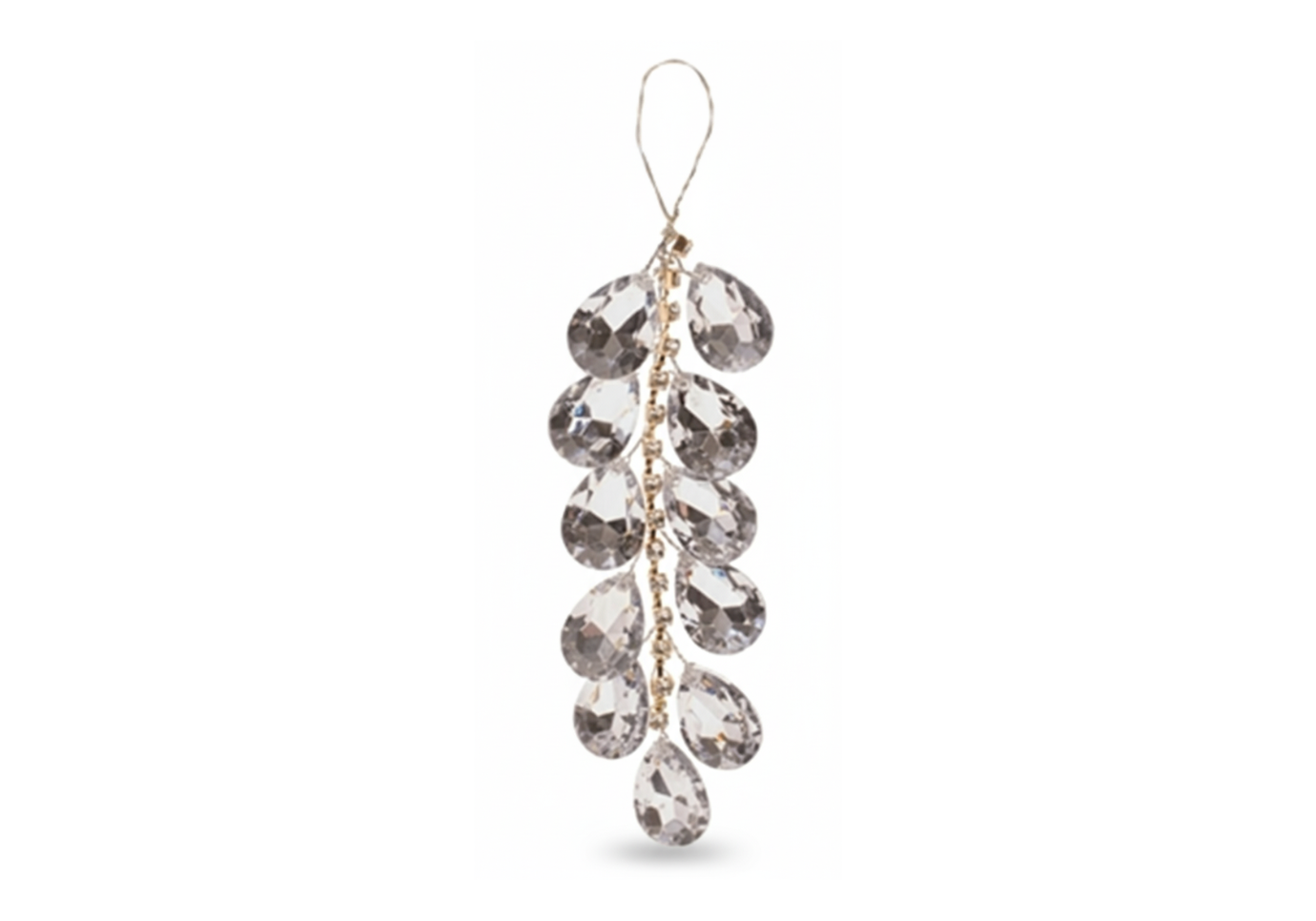 Ramita Dorada con Piedras Gota Grises