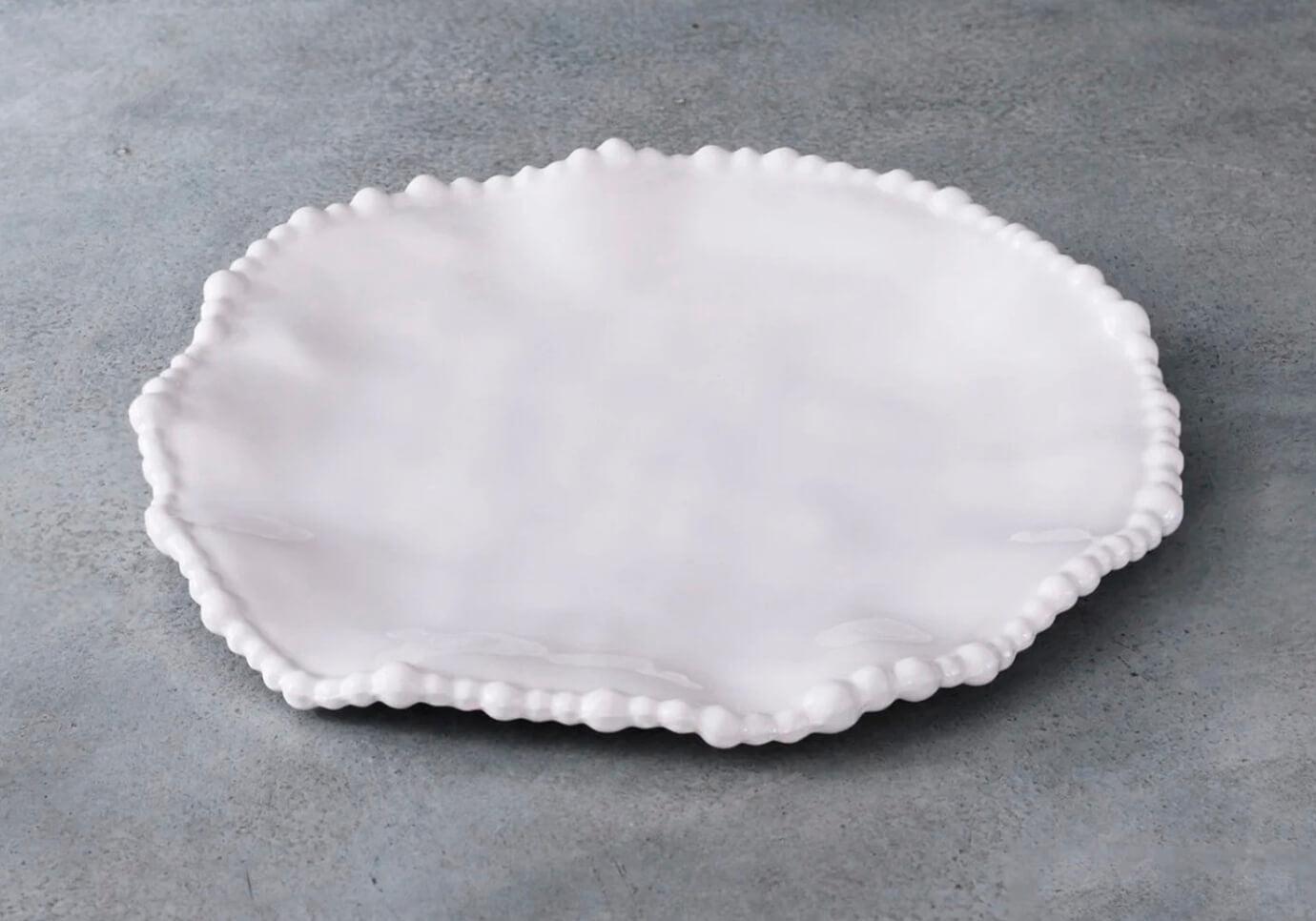 Plato Melamina Blanco Borde Perlado