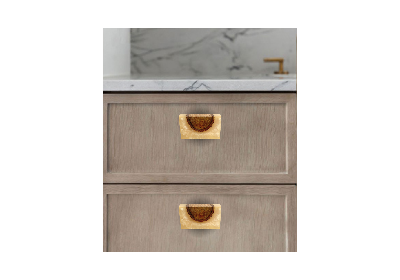 Jaladera Rectangular Chica con Madera