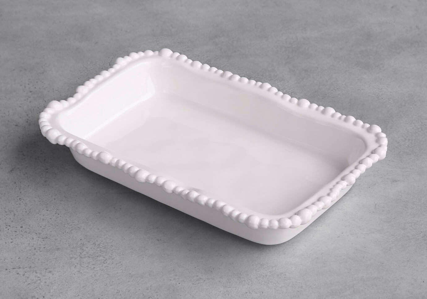 Servilletero Rectangular Melamina Blanco Borde Perlado