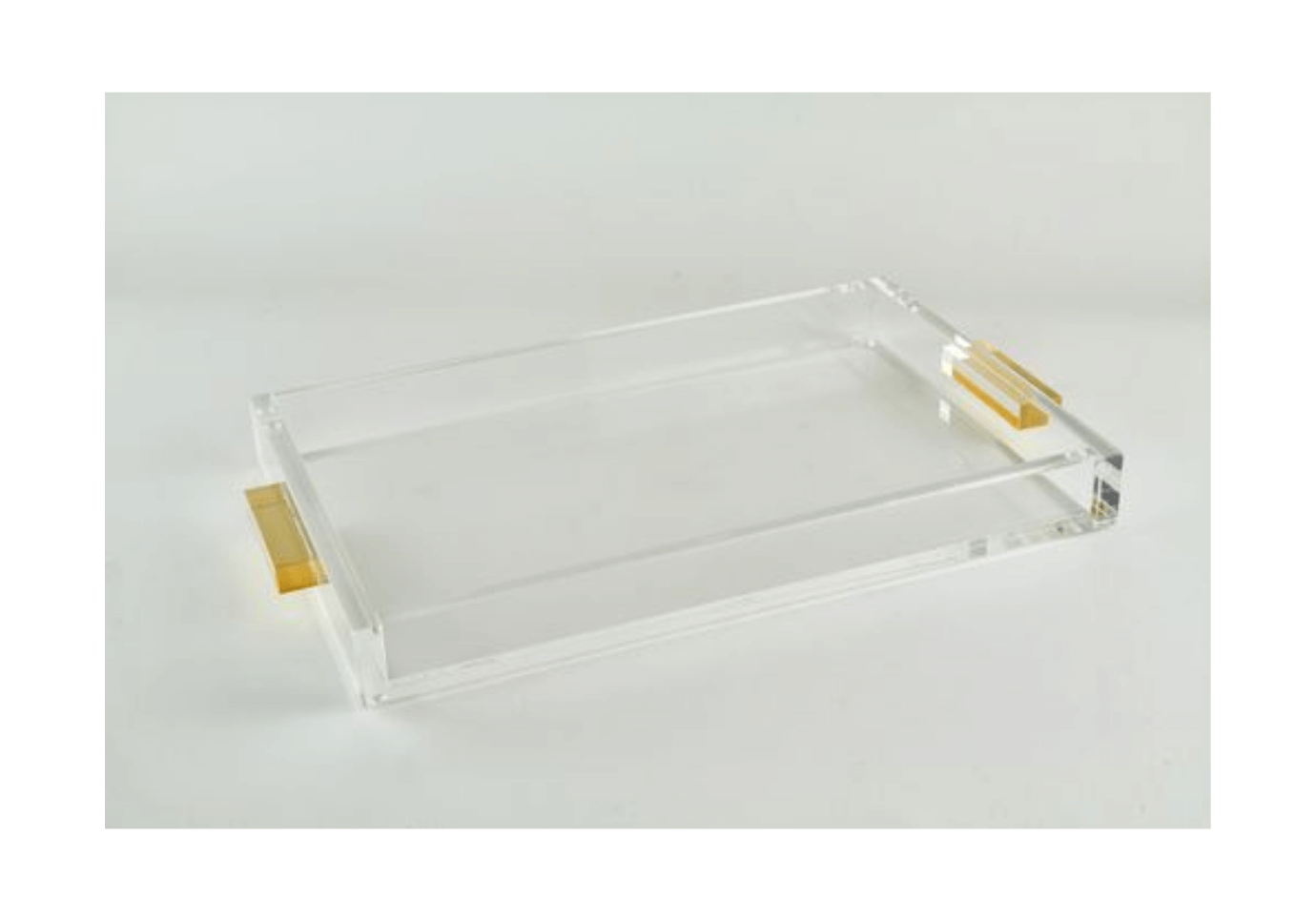 Charola de Acrílico Transparente con Agarraderas Doradas - Simone