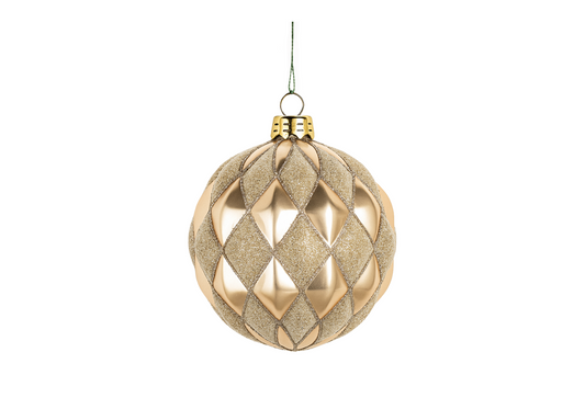 Esfera arlequin Champagne / escarchado