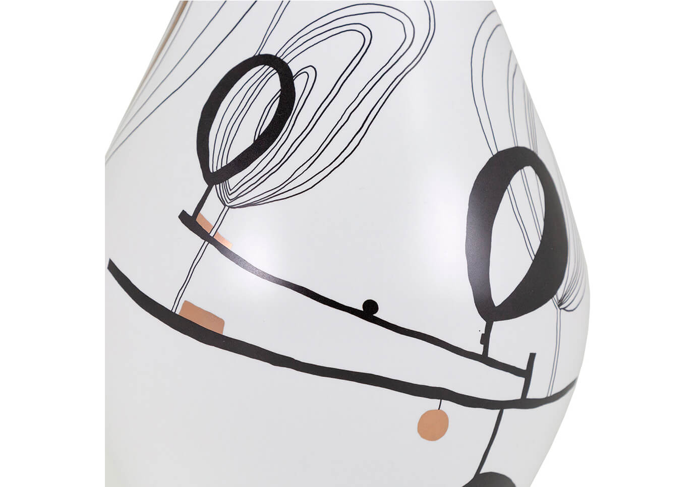 Florero Cerámica Blanco Garabatos Grande