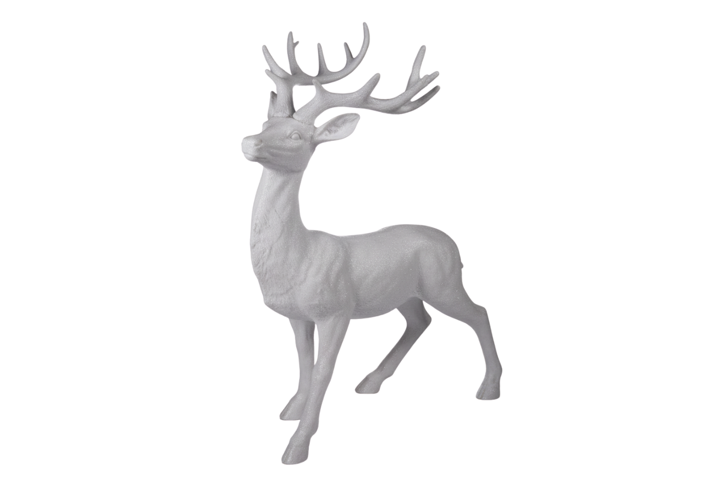 Venado de Resina Blanco Parado