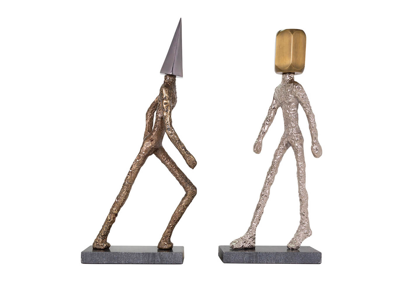 Escultura Metálica Hombre Cabeza Geométrica