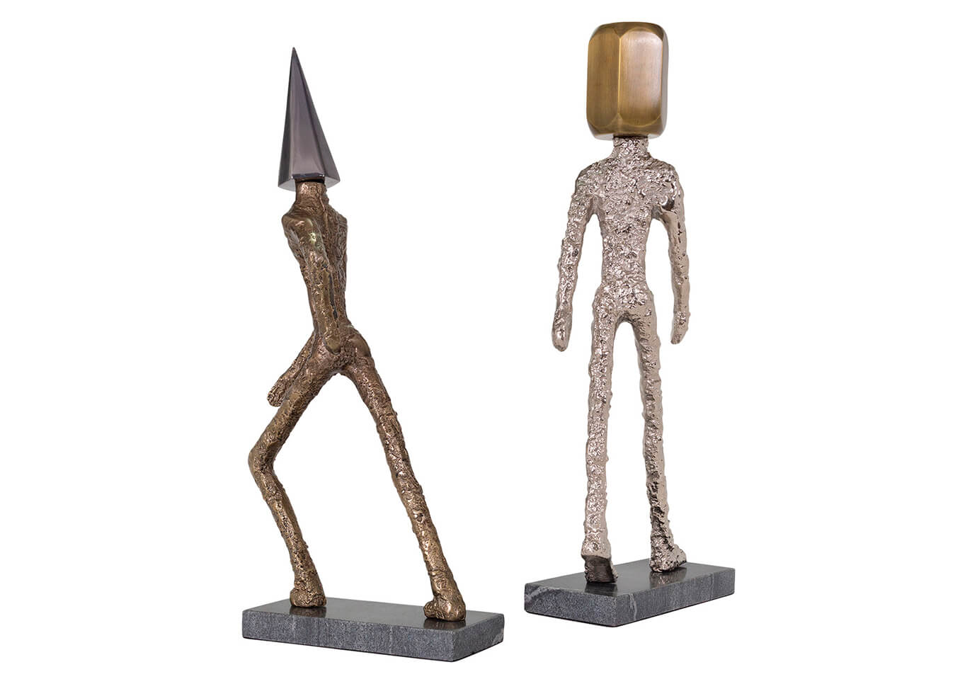 Escultura Metálica Hombre Cabeza Geométrica