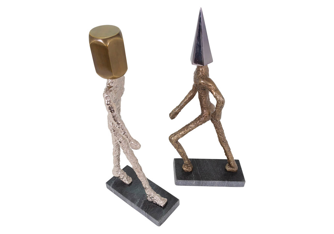 Escultura Metálica Hombre Cabeza Geométrica