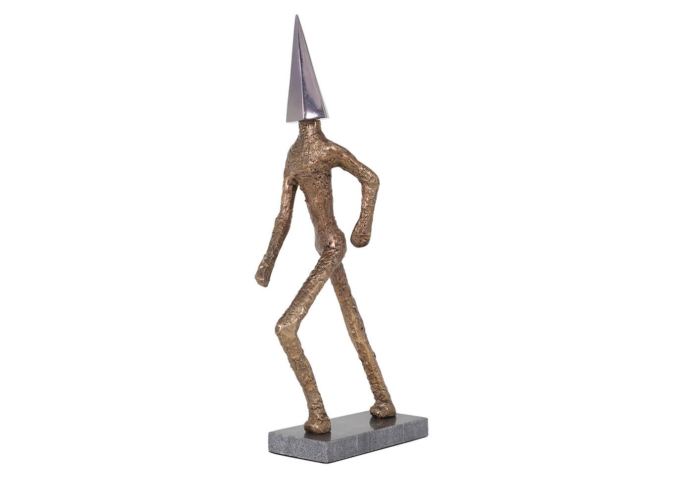 Escultura Metálica Hombre Cabeza Geométrica