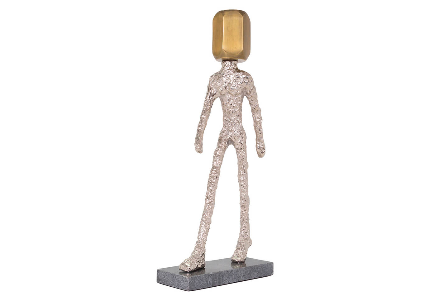 Escultura Metálica Hombre Cabeza Geométrica