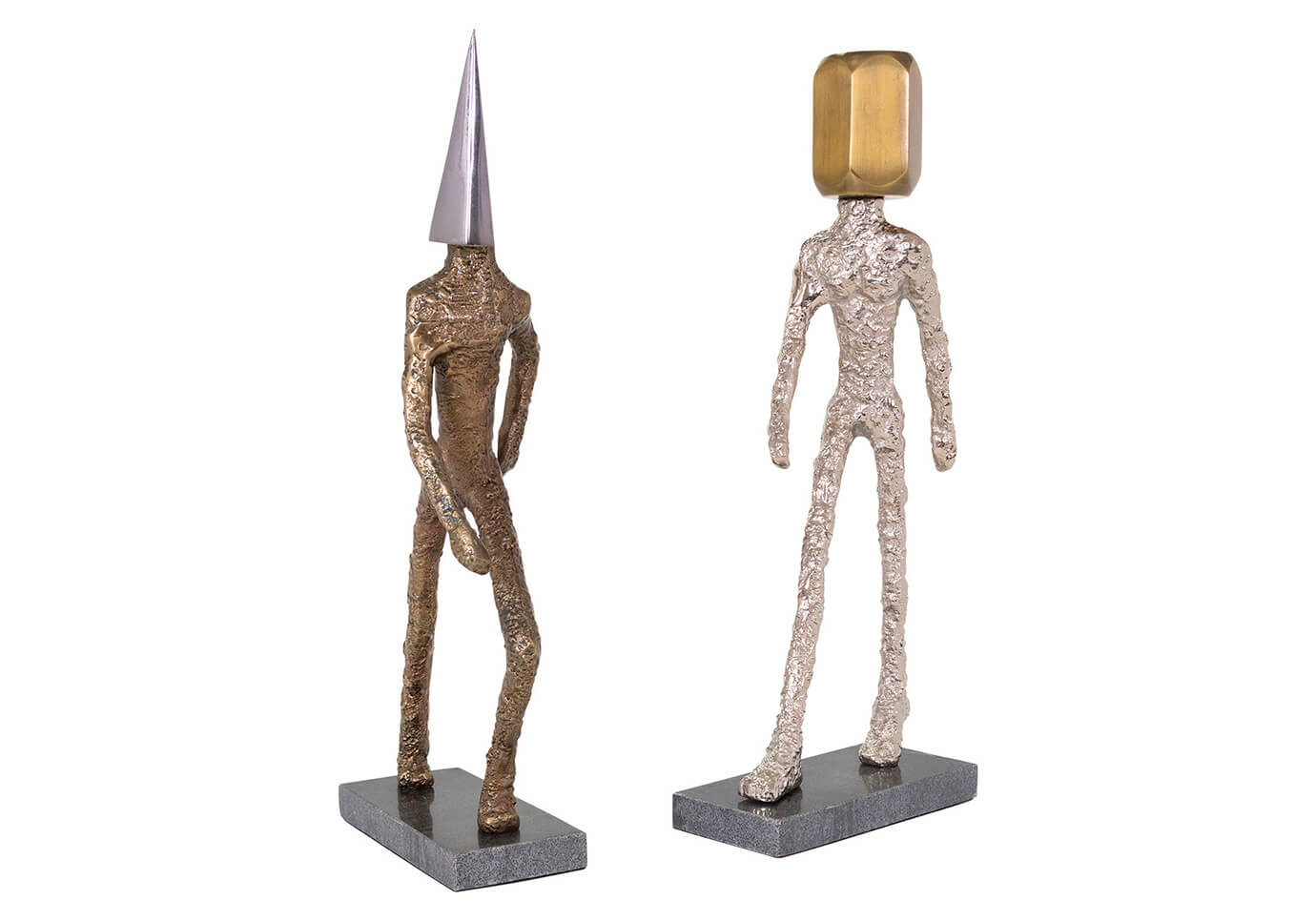 Escultura Metálica Hombre Cabeza Geométrica