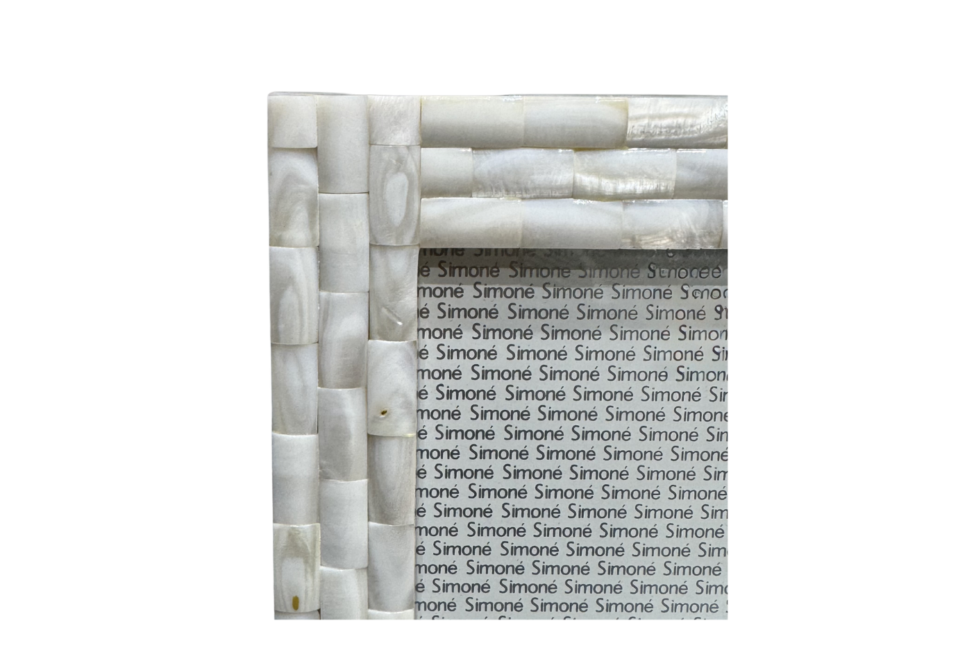 Portarretrato de Concha Beige con Rectangulos - Simone