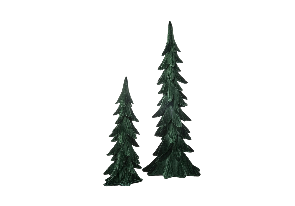 Set de 2 Pinos de Resina Verde Aterciopelado