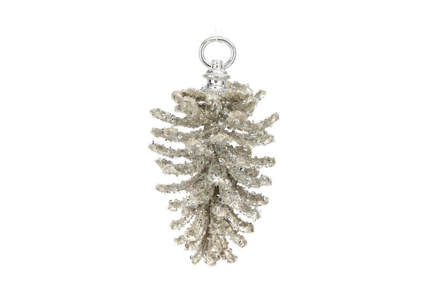 Piña Platino con Glitter, Lentejuelas y Piedras Transparentes