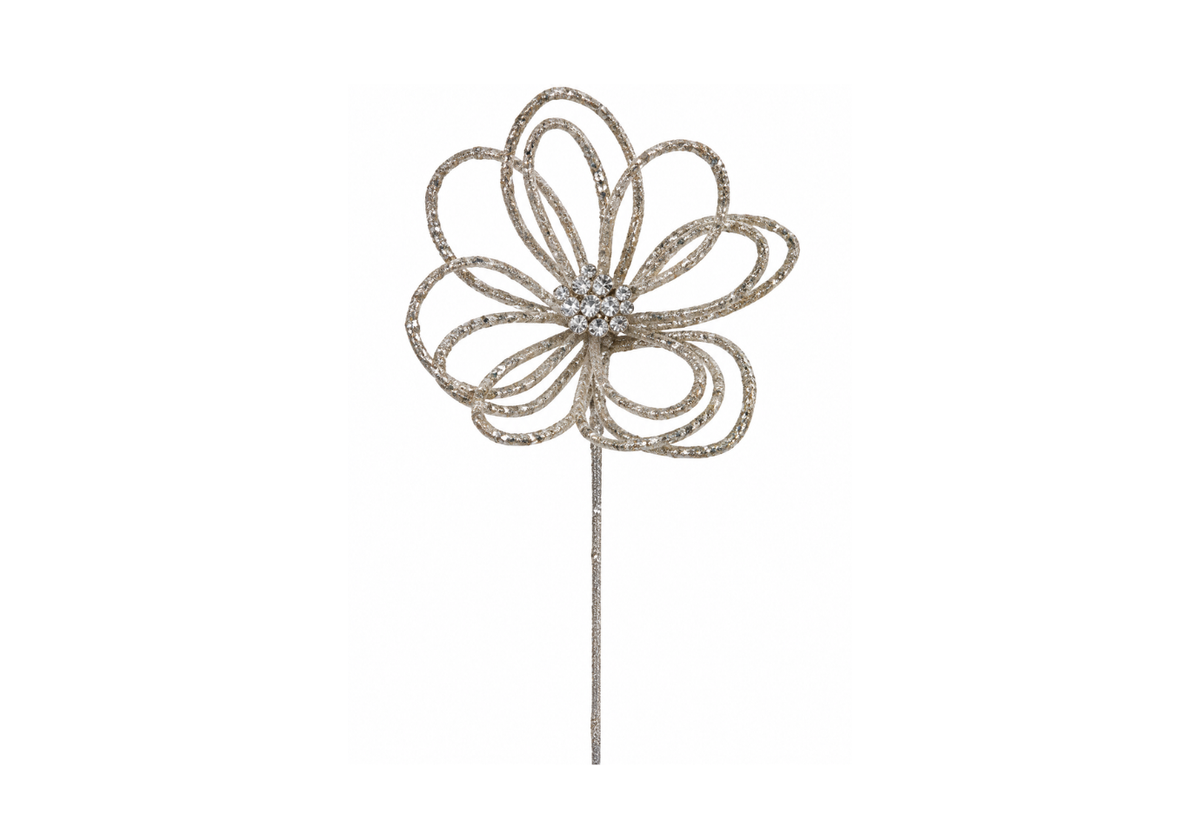 Silueta de Magnolia con Piedritas Plateadas 58 cm
