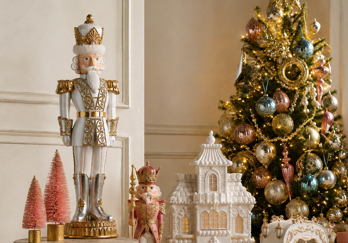 Cascanueces de Resina con Detalles Dorados