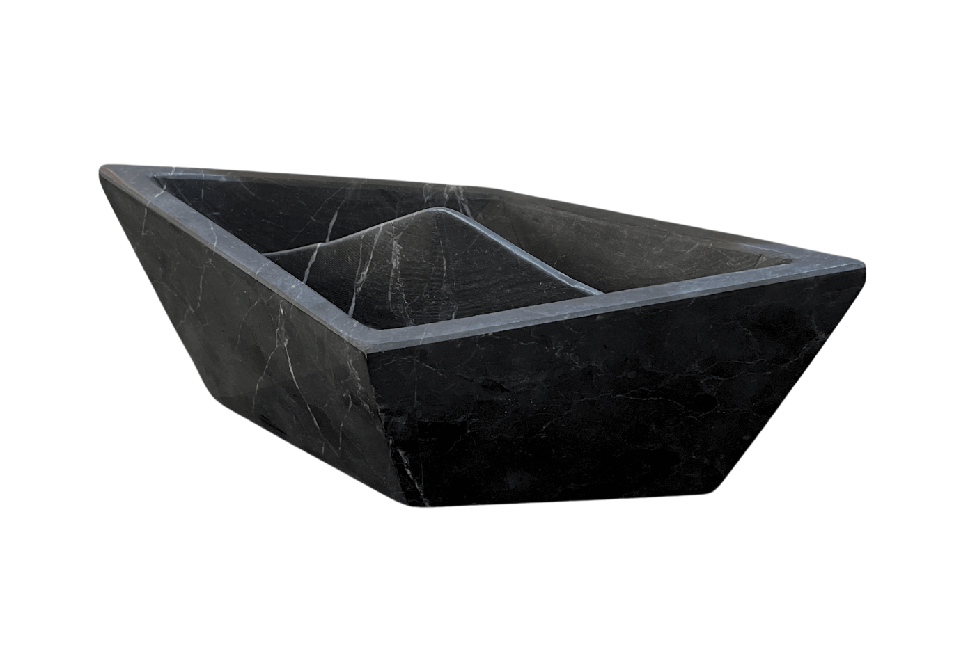 Escultura de Barco Mármol Negro