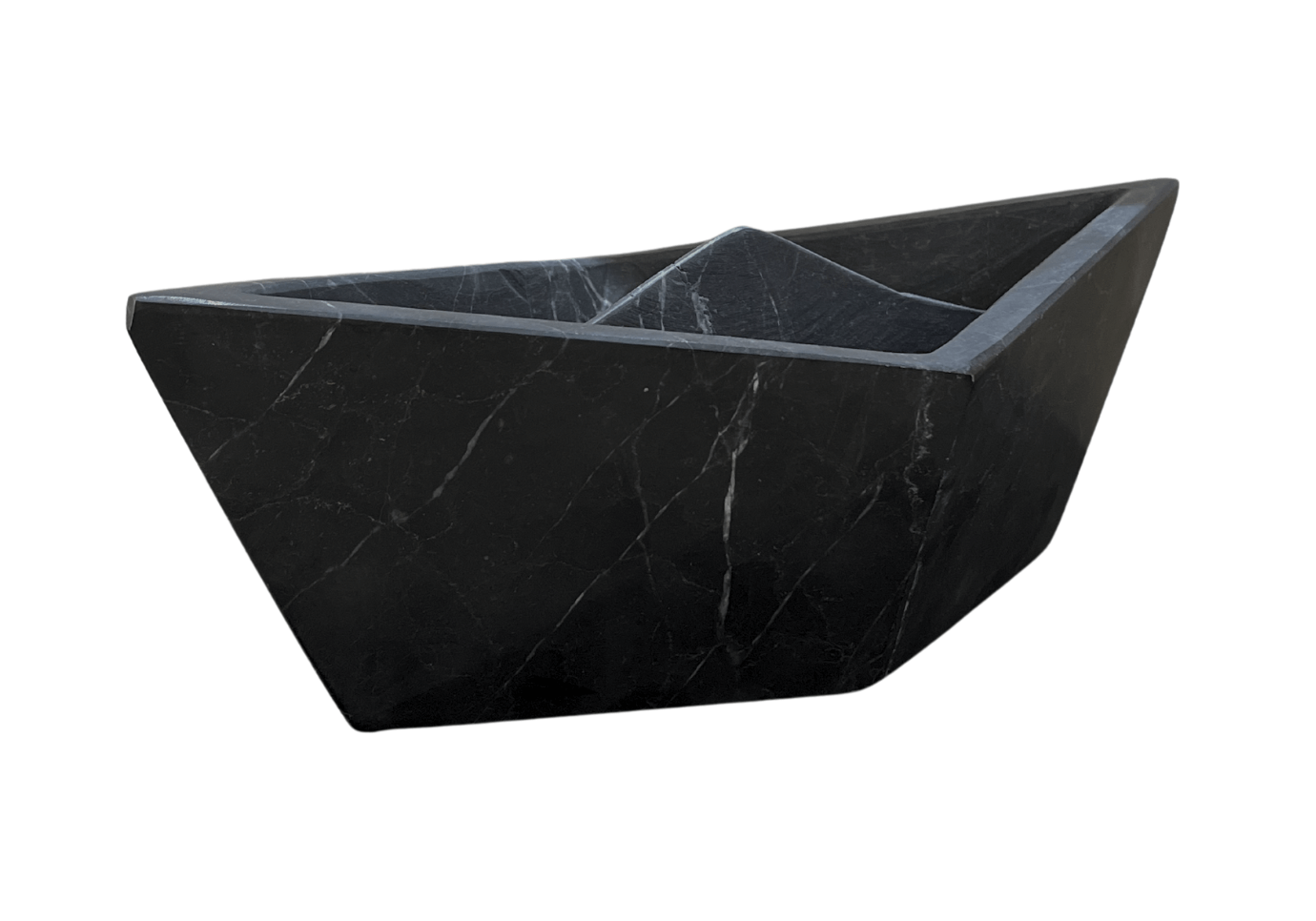 Escultura de Barco Mármol Negro