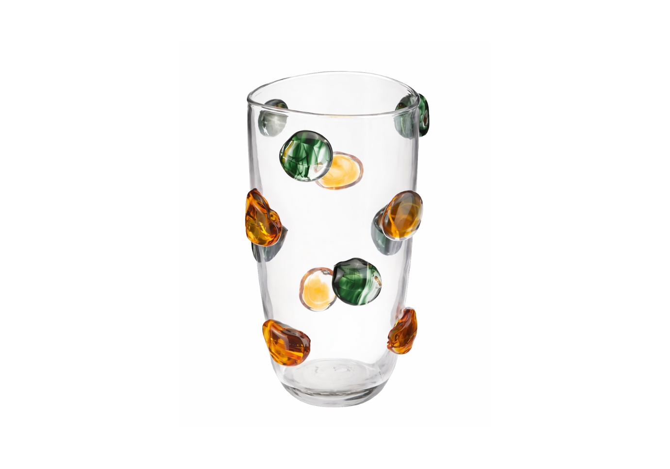 Florero de Cristal Transparente con Circulos Realzados