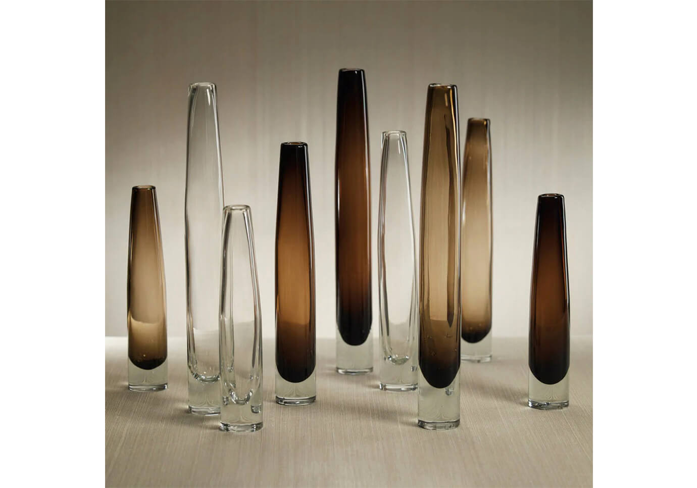 Florero Cristal Alargado Taupe