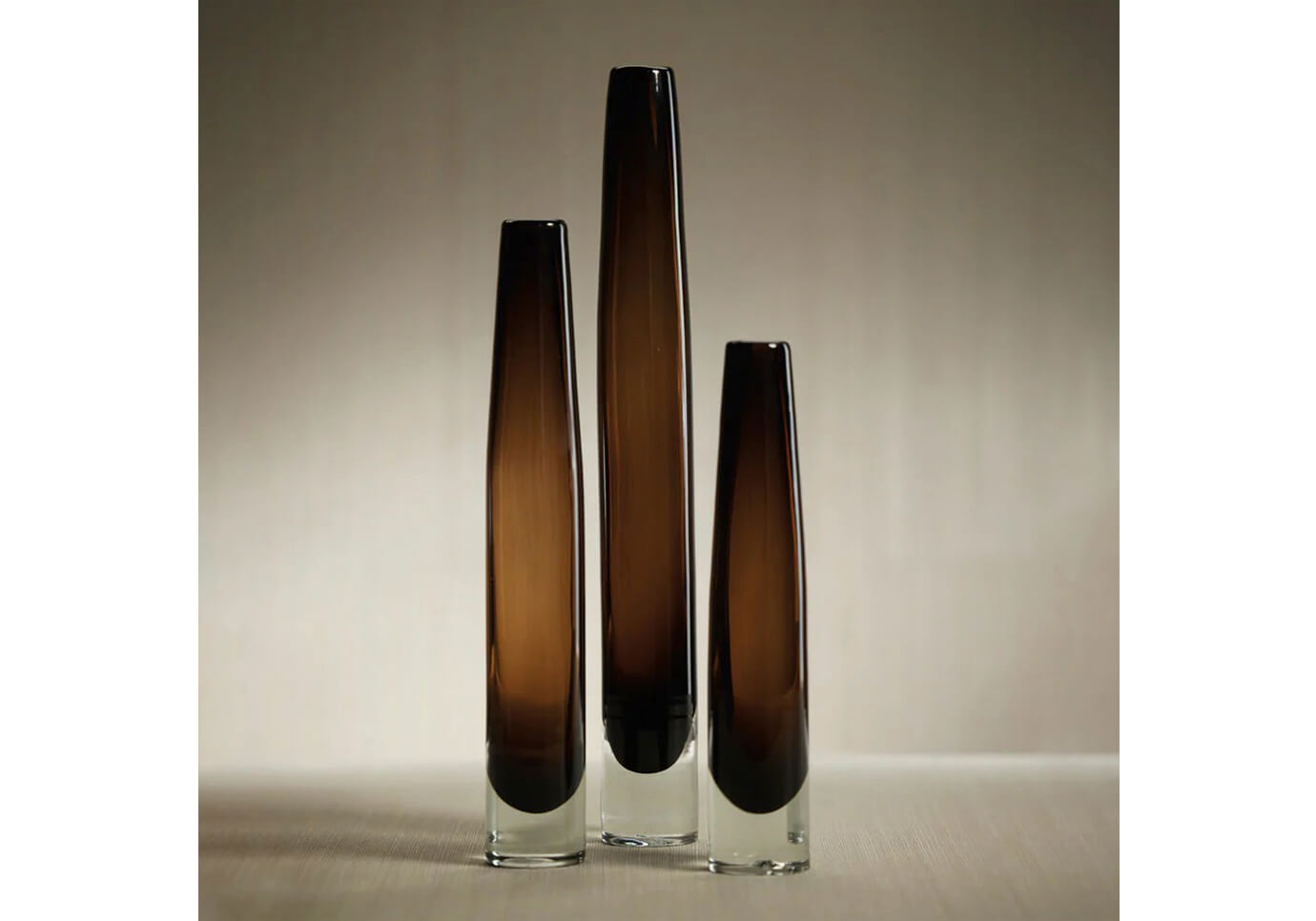 Florero Cristal Alargado Taupe