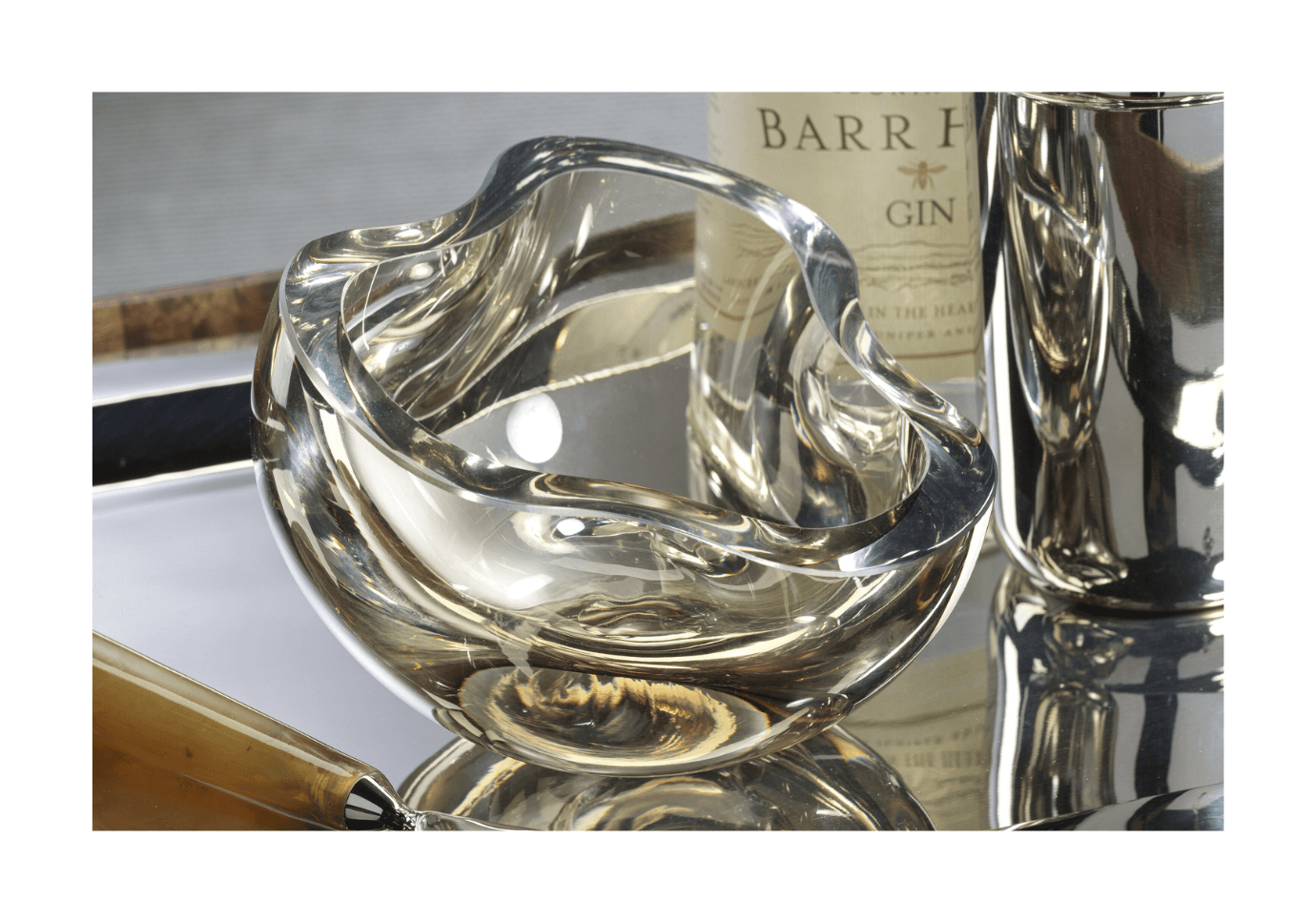 Bowl Ondulado de Cristal Gris Taupe