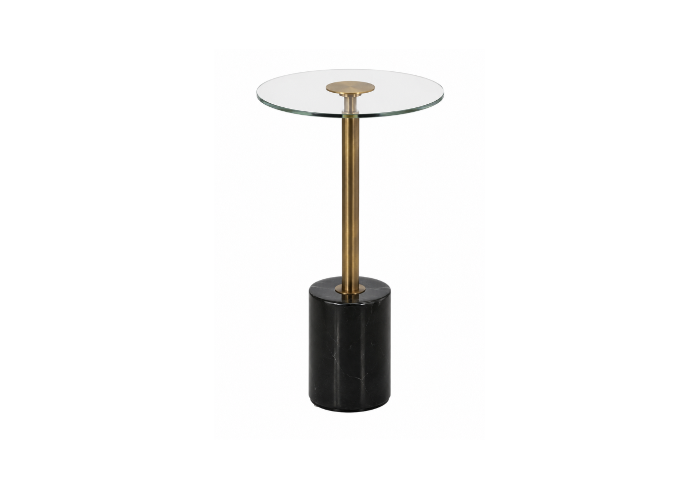 Mesa Ocasional Redonda con Cubierta de Cristal