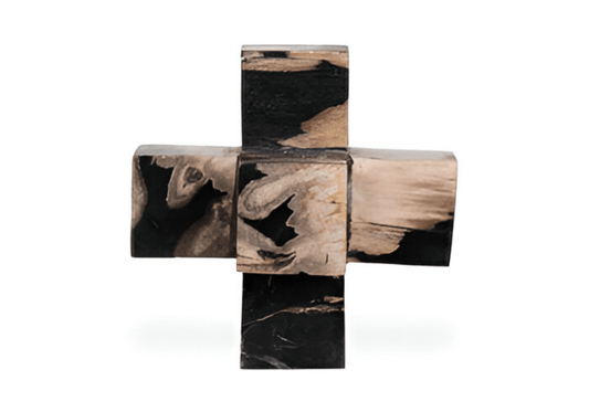 Jack Cubos de Madera Petrificada Negro/Café