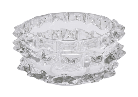 Centro Redondo de Cristal con Diseño Espinas