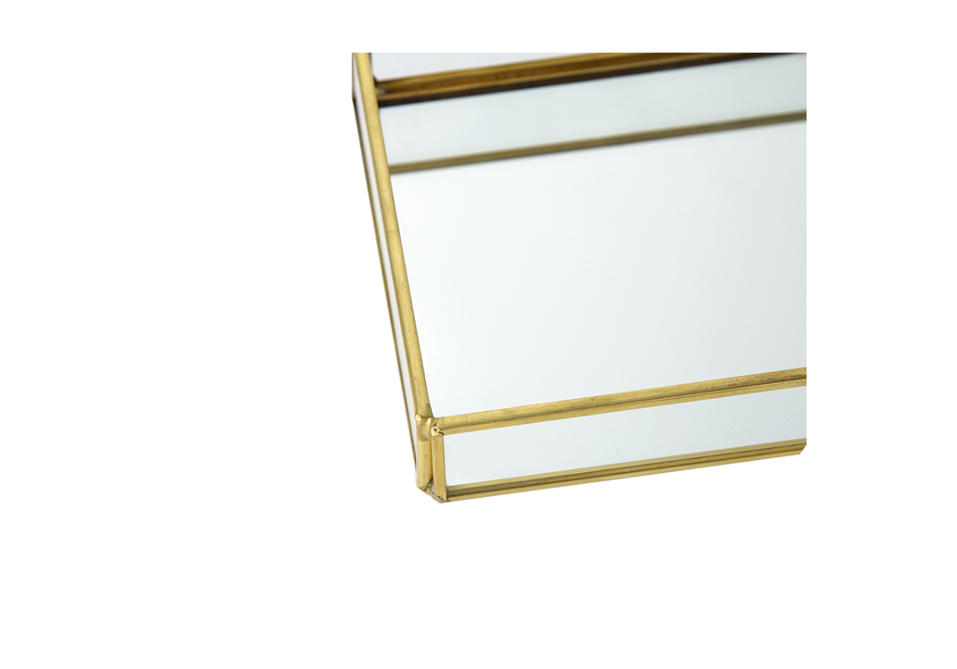 Charola de Vidrio Rectangular con Filo Dorado - Simone