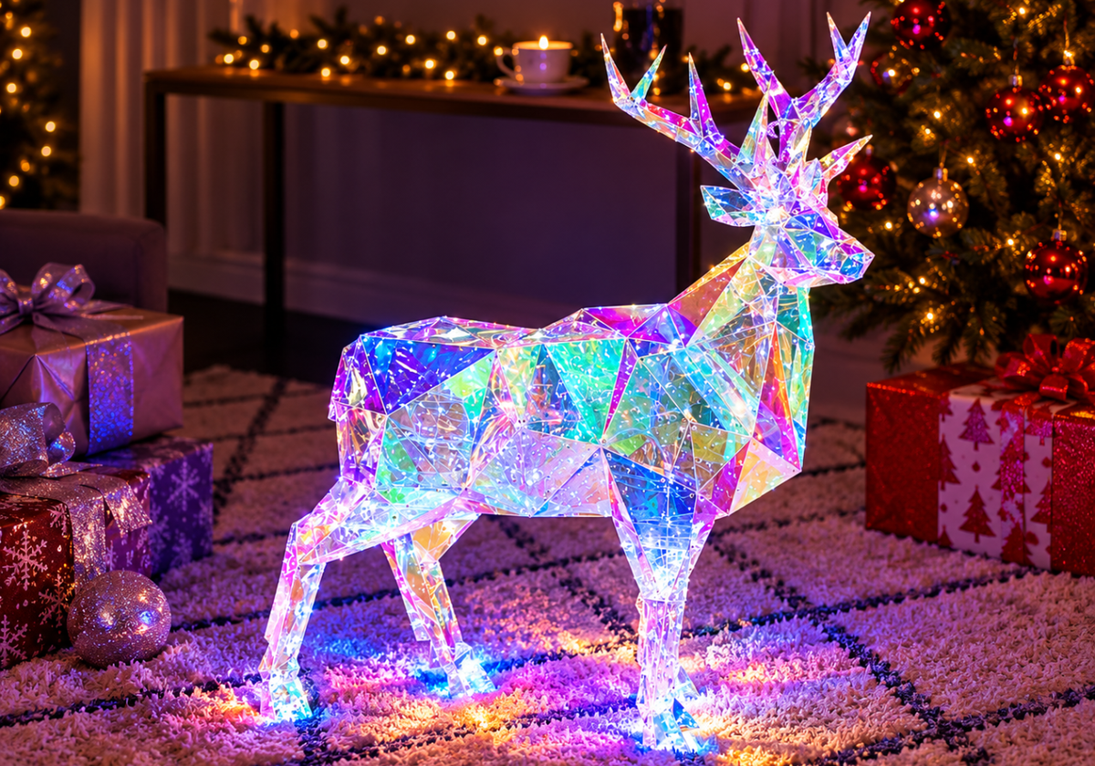 Reno Holográfico Iluminado 90 cm