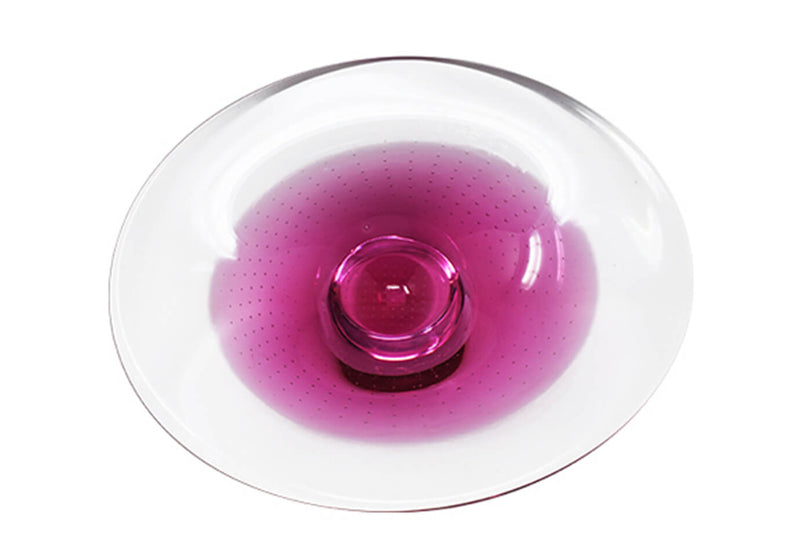 Centro Oval de Cristal Murano Burbujas Rosa