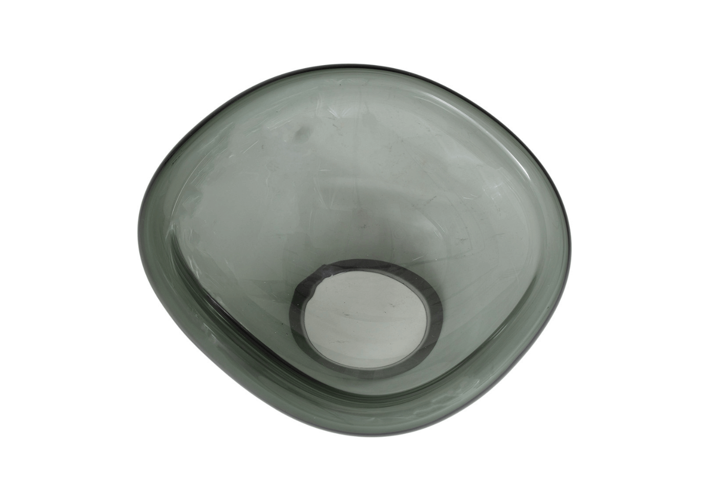 Bowl de Vidrio Redondo Gris Doble Pared