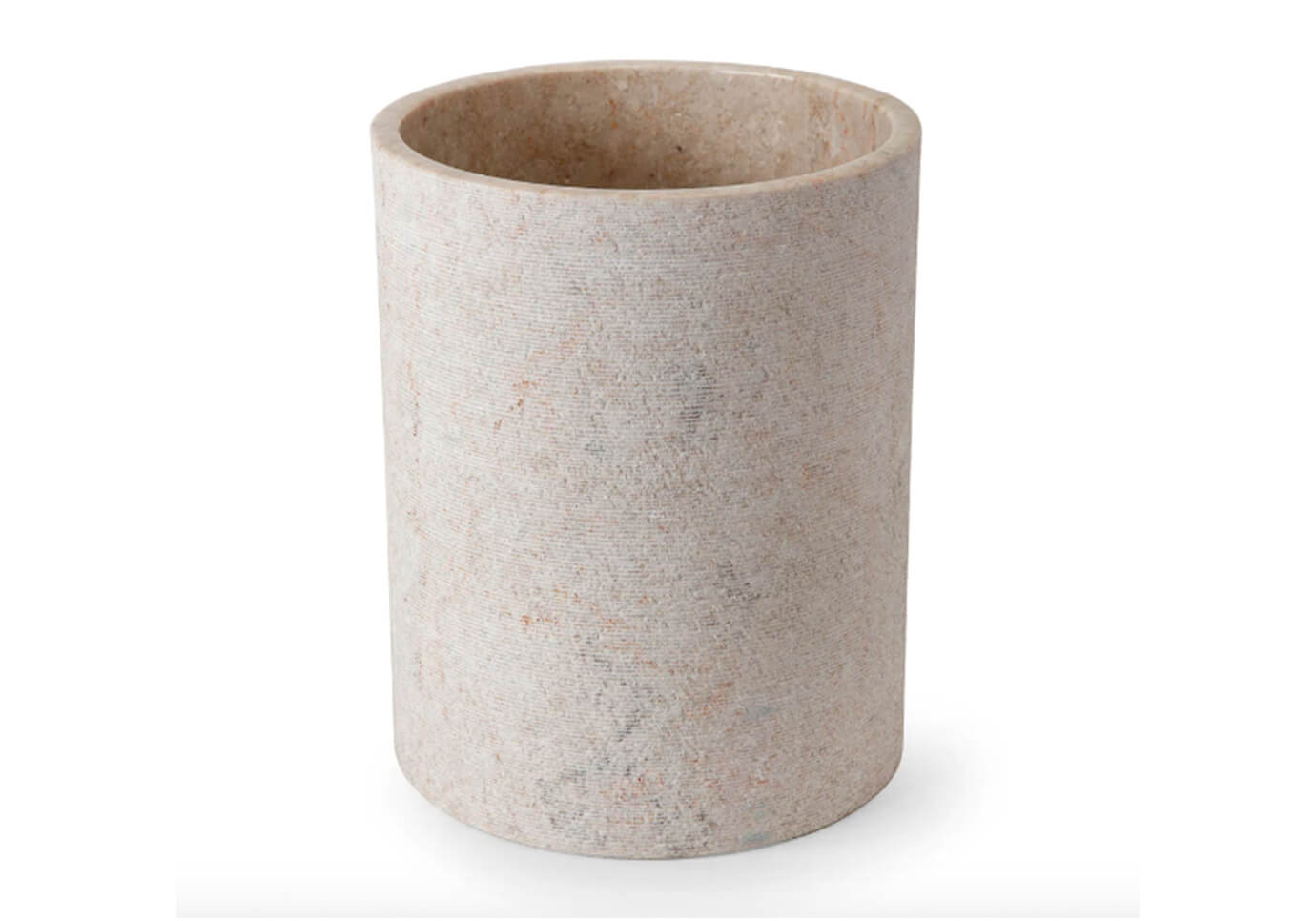 Papelera Cilíndrica de Piedra Caliza