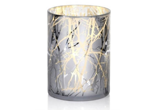 Portavela Vidrio Esmerilado Ramas