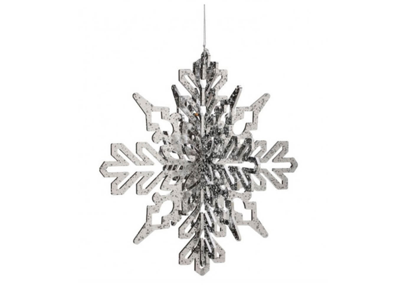 Snowflake 3D Plateado Brillante 36 cm - Simone