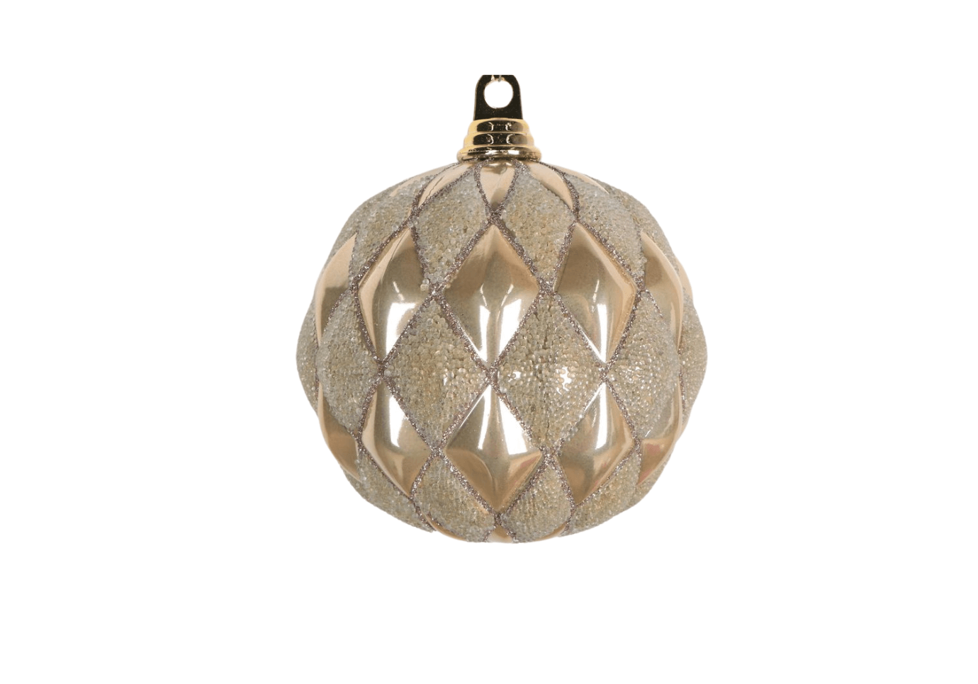 Esfera Arlequin champagne escarchado / liso