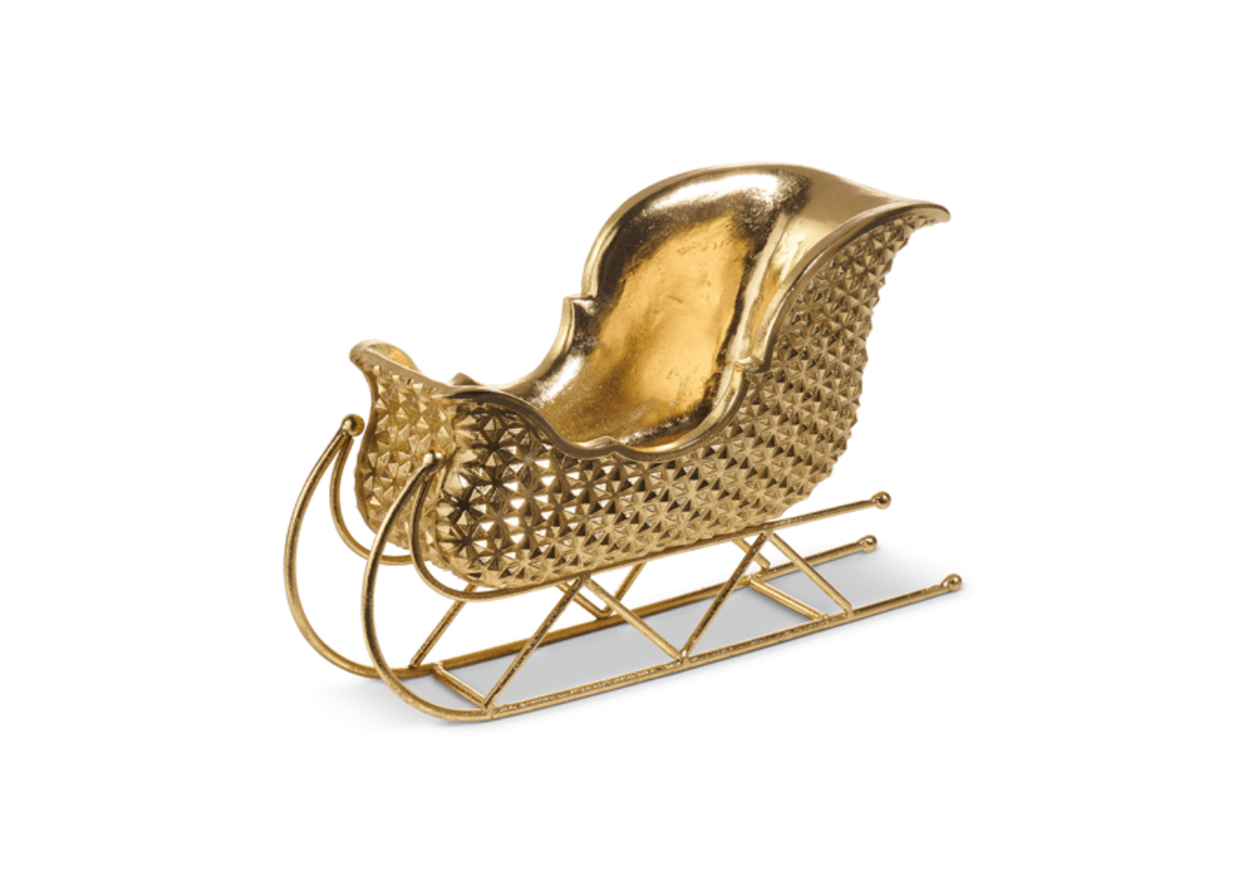 Trineo resina dorado metalizado con relieve